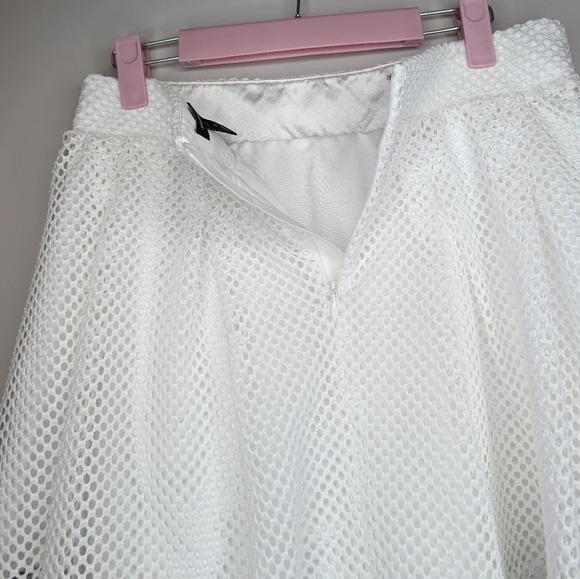 Banana Republic White Mesh Lace Pleated Fit & Flare Skirt Women 6P Tennis Prep - Picture 5 of 8